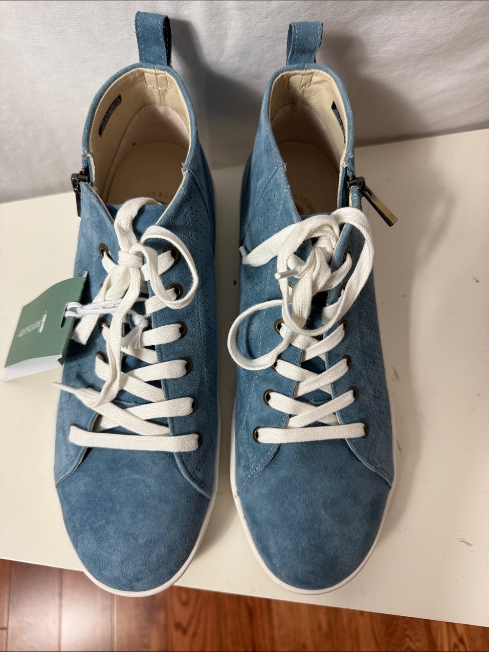 REVITALIGN Blue Suede Lace-Up Sneakers with Arch Support
